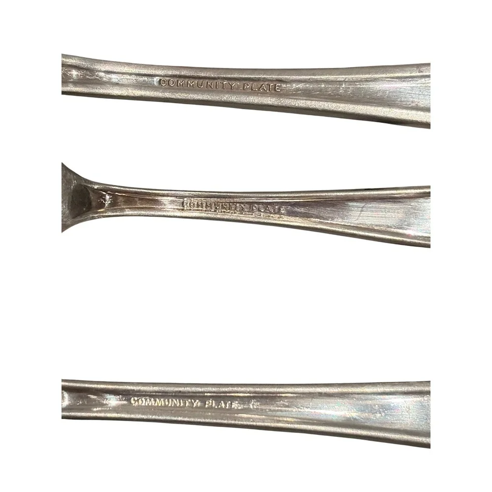 Set of (11) Community Plate (Oneida) ADAM 1917 Silverplate Forks Monogrammed